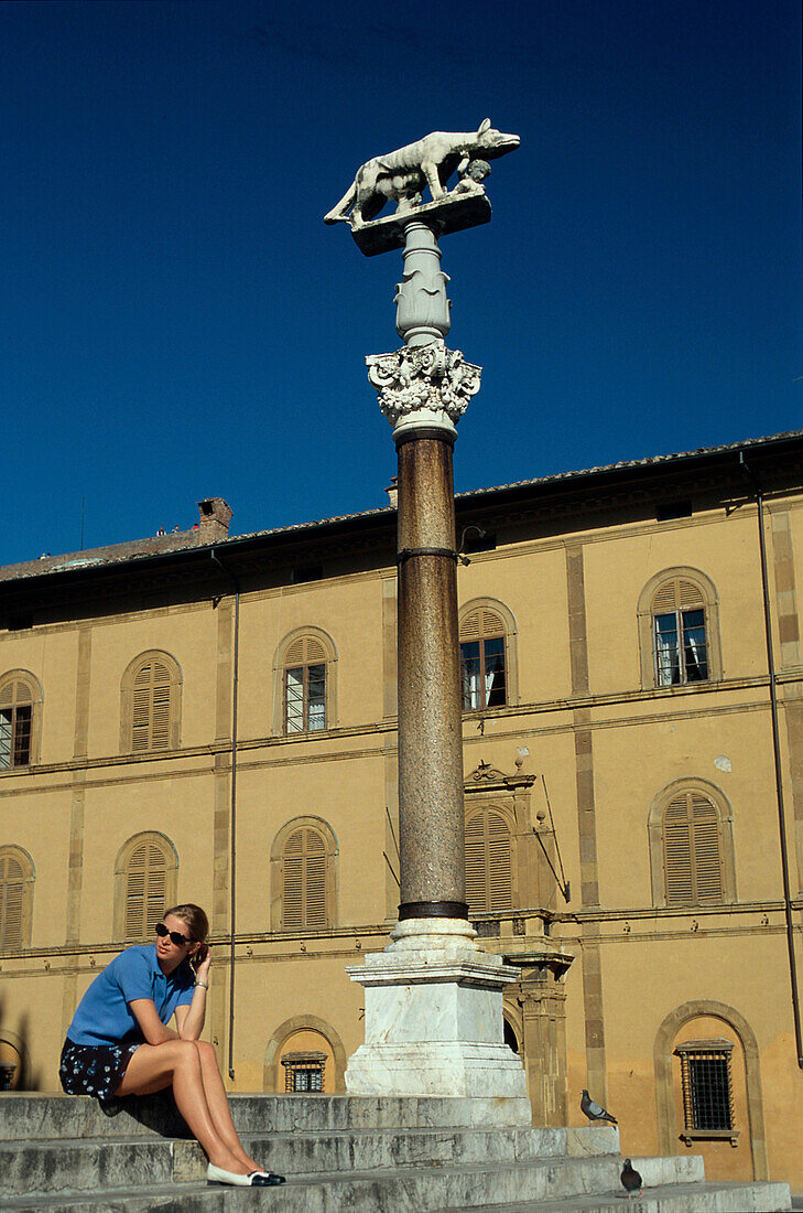 Romulus und Remus, Saeule, Siena, Toskana Italien