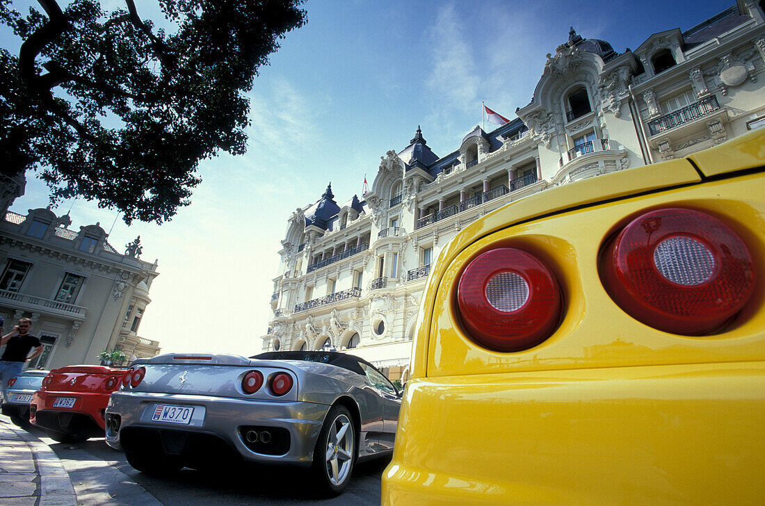 Ferrari F360 Spider in front of Hotel de Paris, Monte Carlo, Monaco
