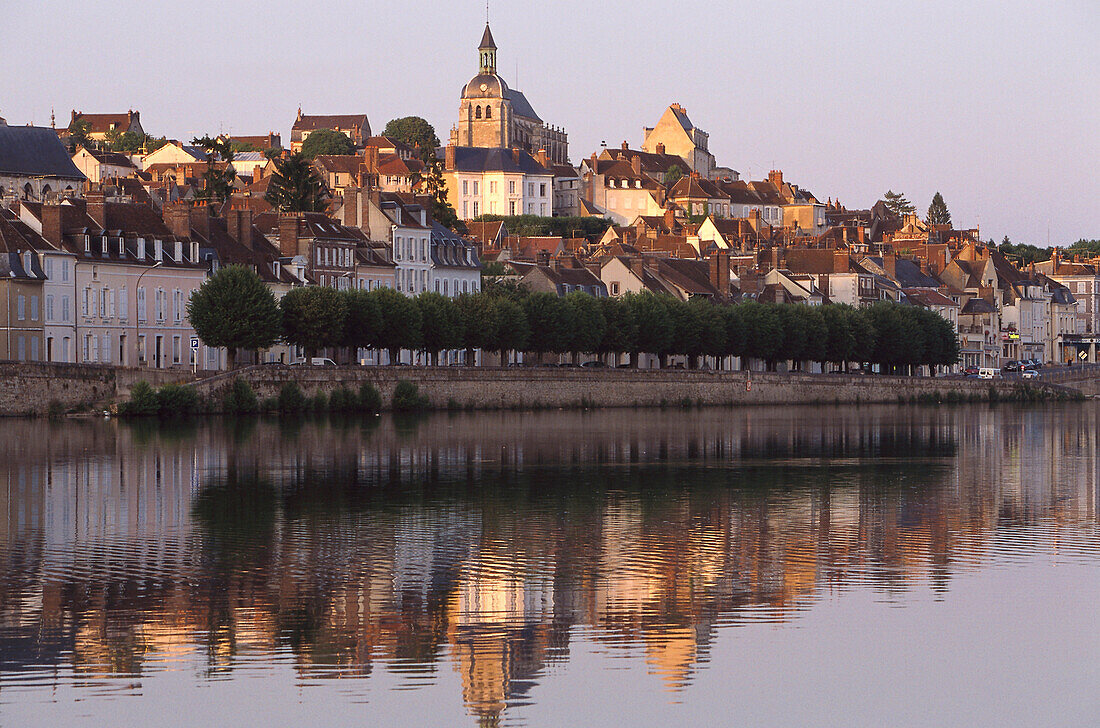 View of Joigny in the evening, Burgundy, Paris, France