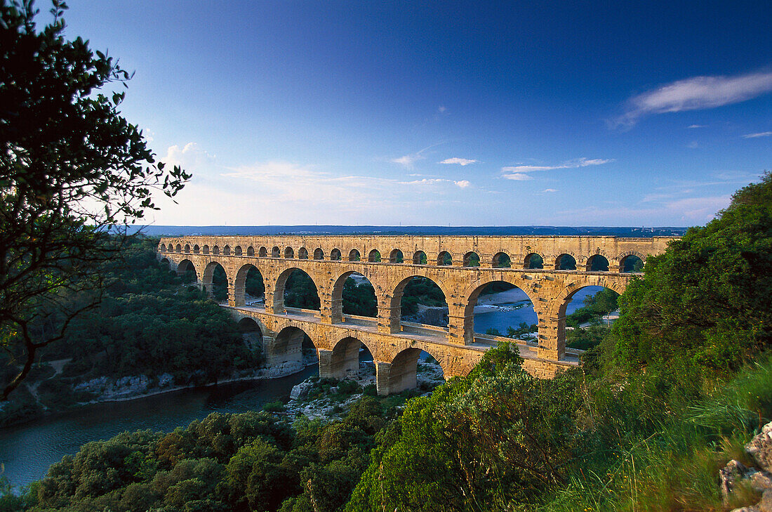 Pont du Gard, Gardon-Tal, Provence, Frankreich