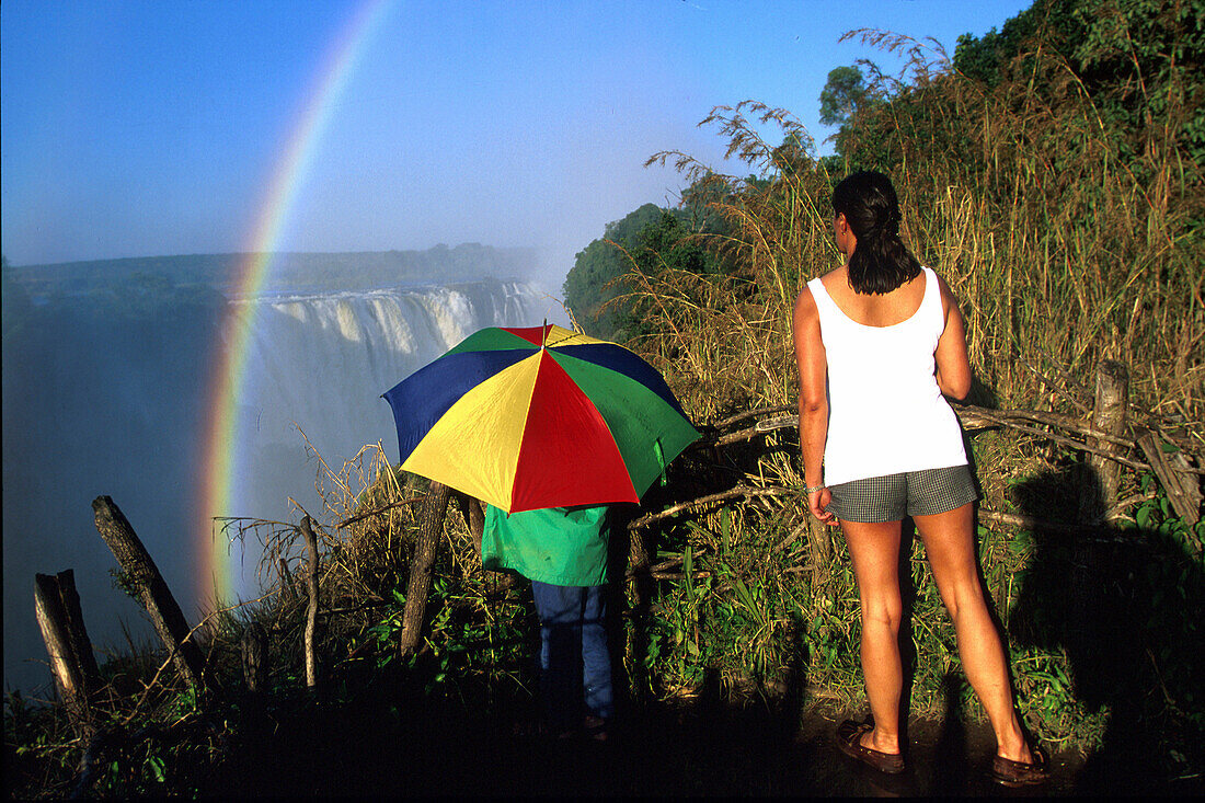 Victoria-Faelle mit Regenbogen, Simbabwe, Sambia Afrika