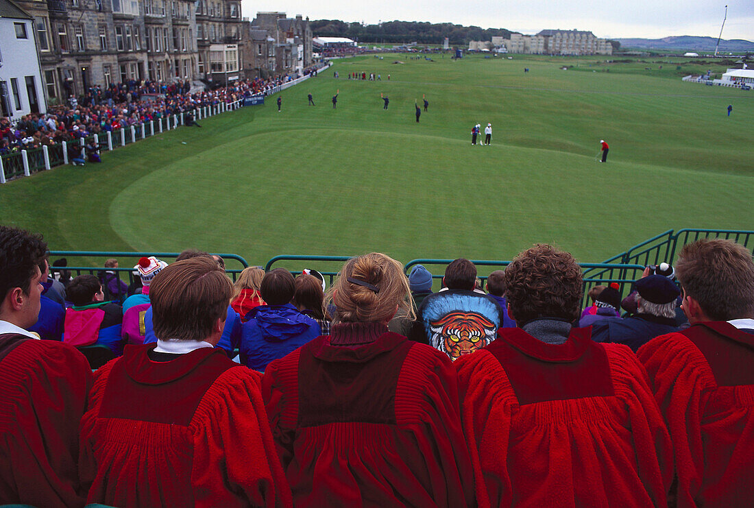 Students at Dunhill Cup, Old Course, St. Andrews Fife, Scotland