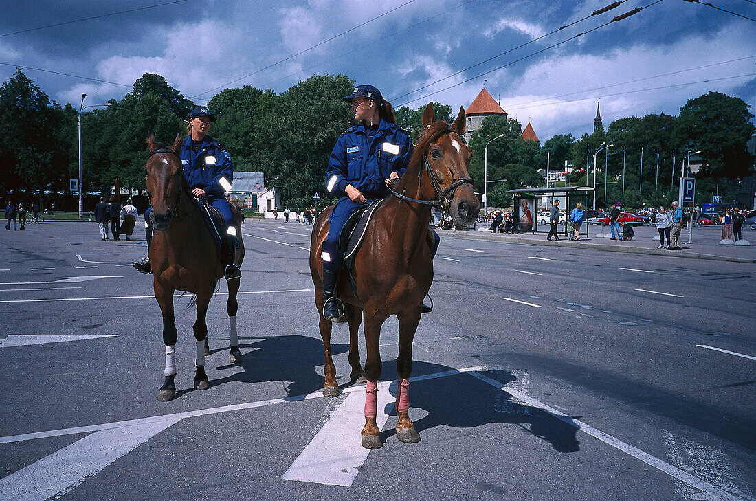 Policemen on horses, Tallinn Estonia