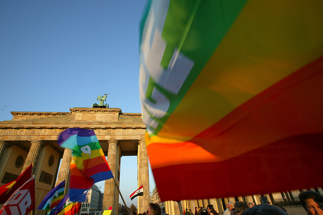 Demonstration of peace, Brandenburg Gate, Pariser Platz Berlin, Germany