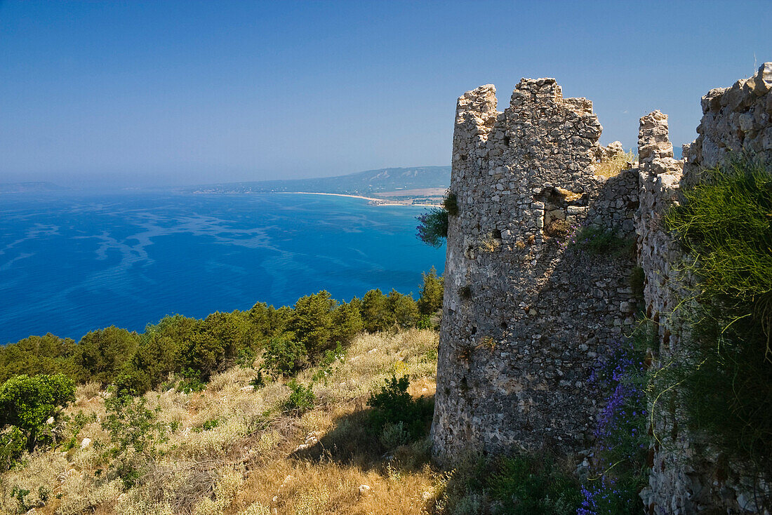 Old Castle of Palaio Navarino, near Pylos, Peloponnese, Mediterranean Sea, Greece, Europe