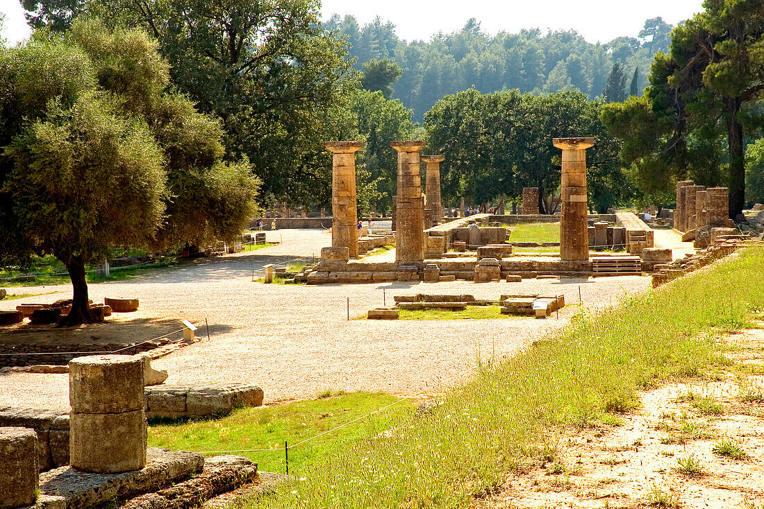 Heratempel, Hera Tempel, Olympia, Peloponnes, Griechenland