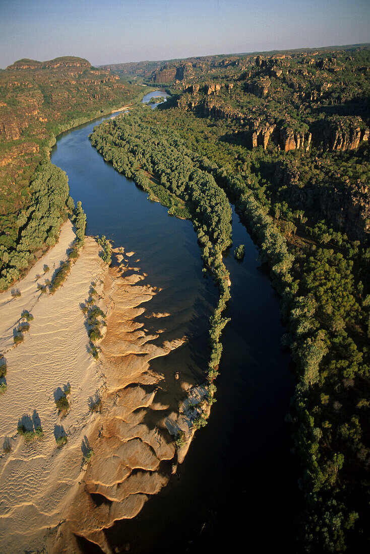 Aerial view, East Alligator River, Kakadu NP and Arnhemland, Northern Territory, Australia