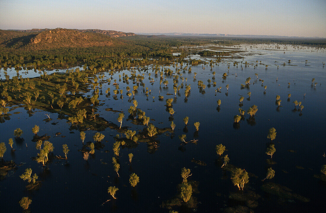 Aerial Kakadu National Park and Arnhemland wetlands, Northern Territory, Australia