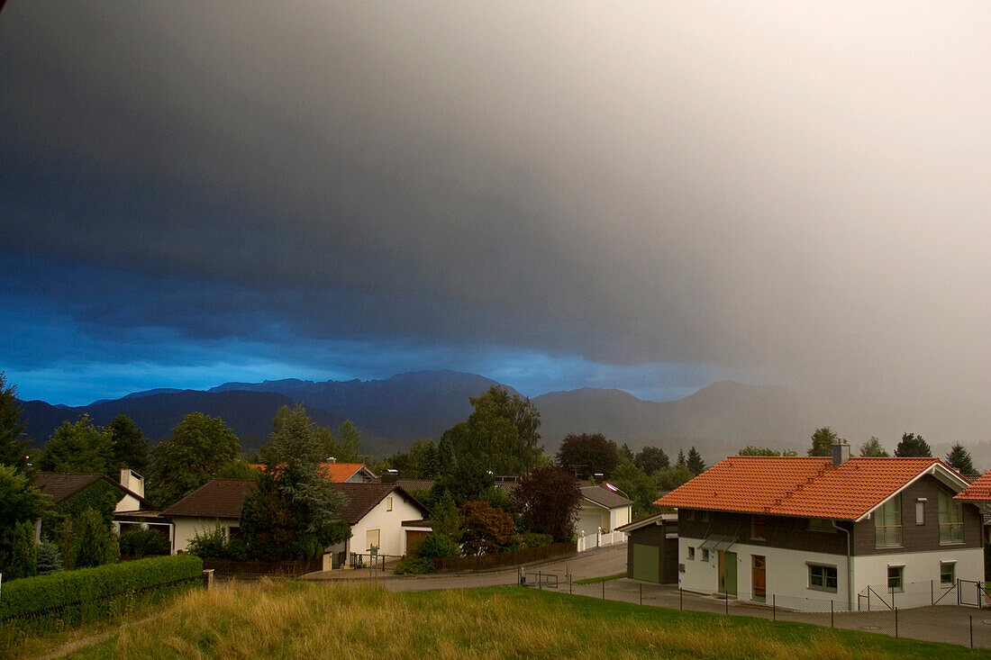 Thunderstorm, hailstorm, Upper Bavaria, Germany, Unwetterfont, Hagelschauer, Oberbayern, Deutschland