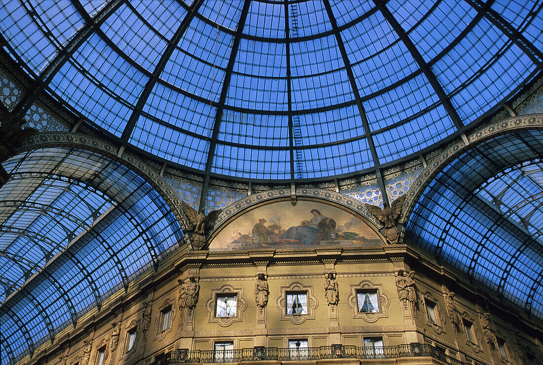 Glaskuppel der Galerie Vittorio Emmanuele II, Mailand-Lombardei, Italien
