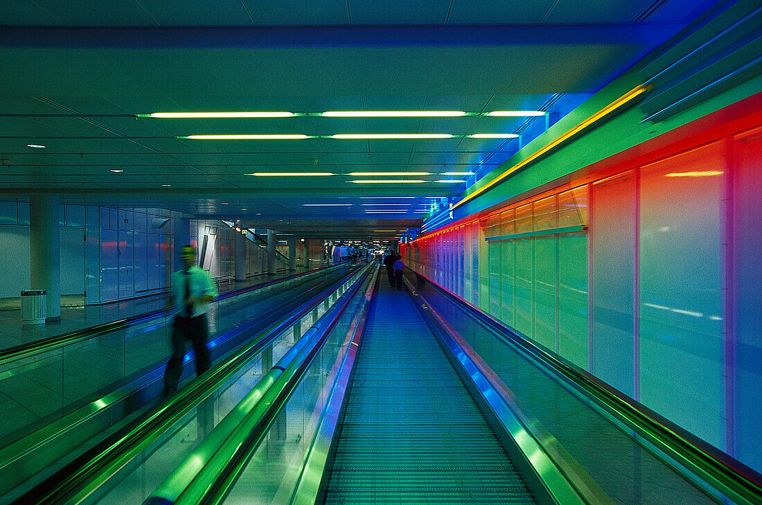 Interior view of Terminal 1 at Munich airport, Bavaria, Germany, Europe