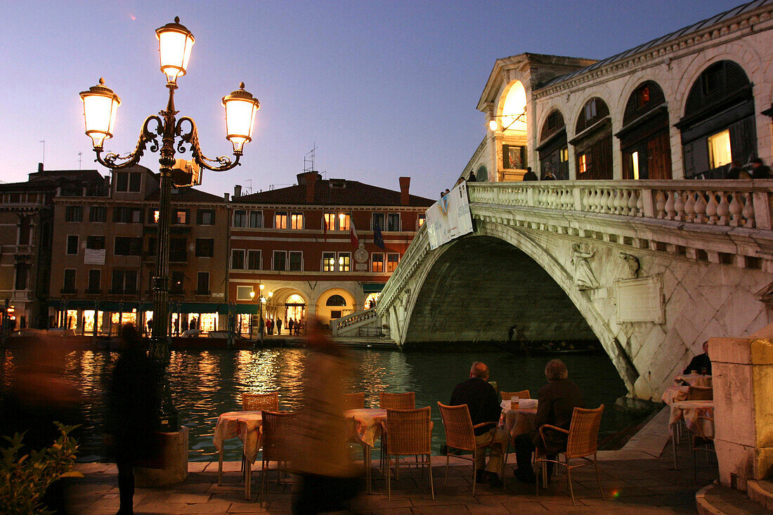 Rialto Bridge, View of Canale Grande in direction of San Polo Venice, Italy