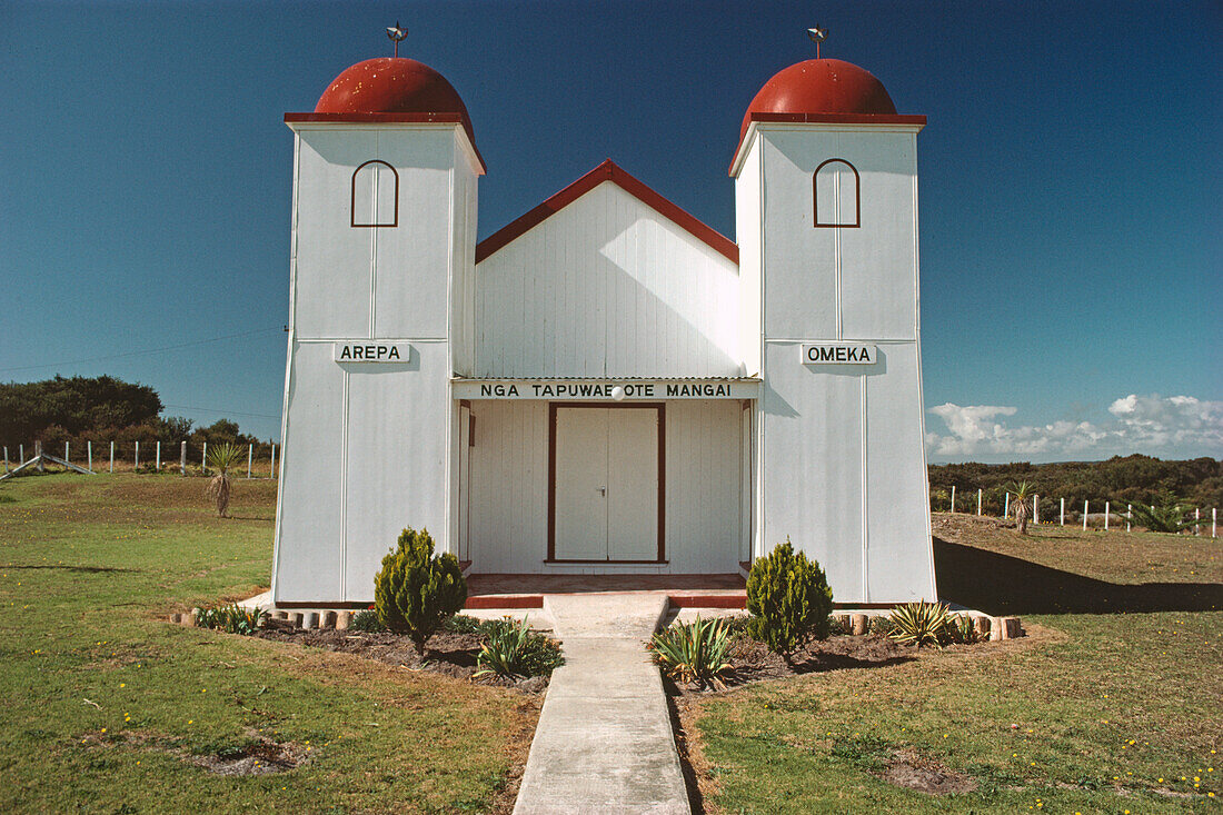 Ratana Kirche der Maori im Sonnenlicht, Nordinsel, Neuseeland, Ozeanien