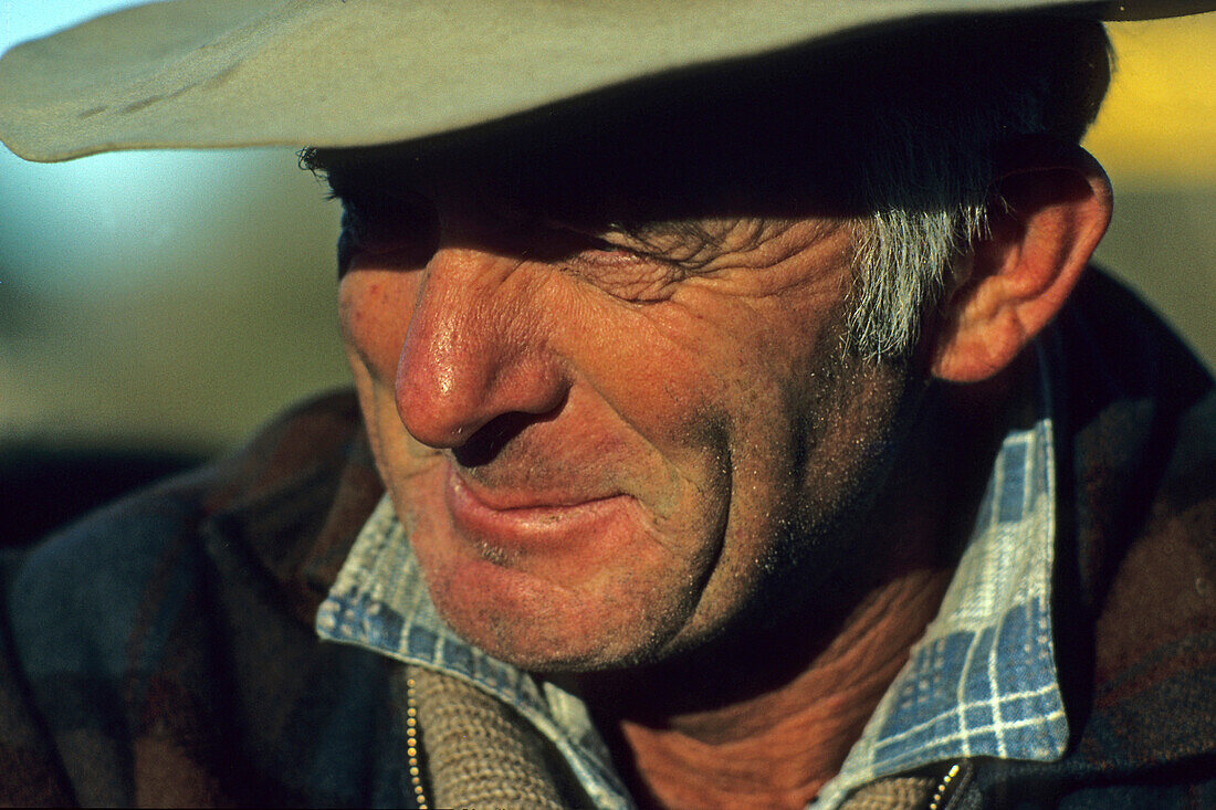Portrait eines Viehtreibers, Ostkap, Nordinsel, Neuseeland, Ozeanien