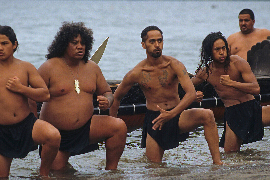 Maori Haka, Waitangi Day, Haka Tanz, Kriegskanu, Maoris at Waitangi Day