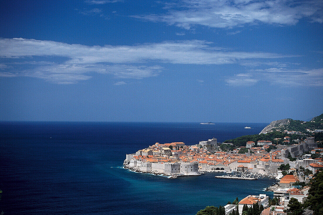 Ocean view and Old Town, Dubrovnik Croatia