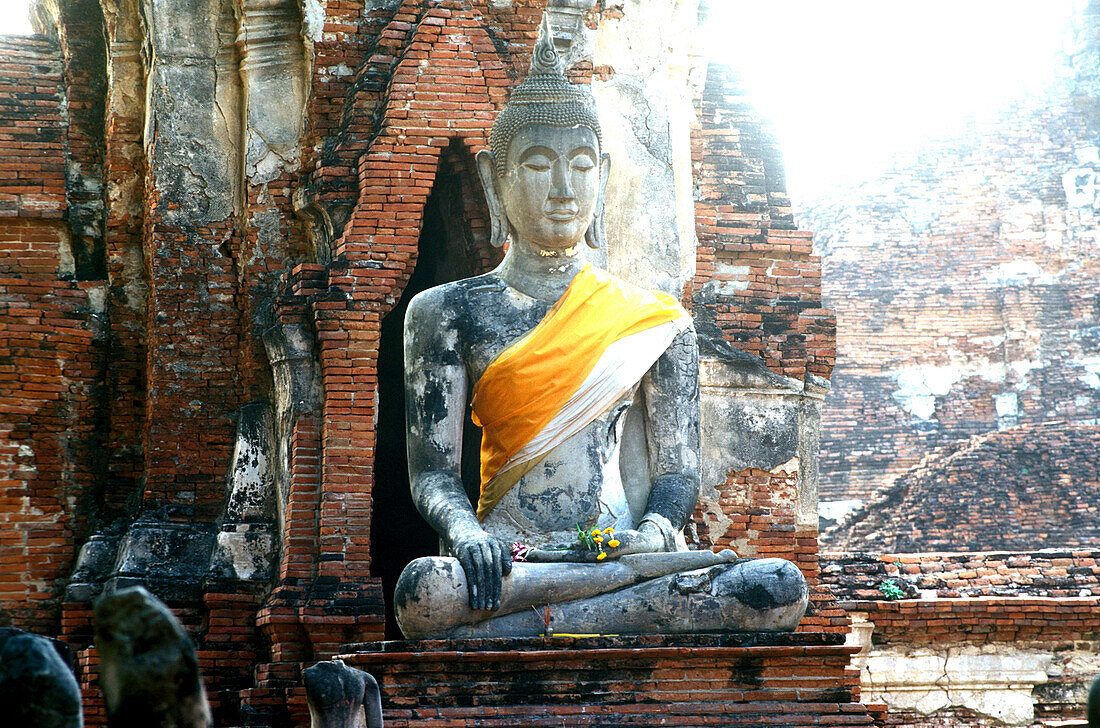 Buddha sitting at Wat Mahatat, Ayuthaya, Ayuthaya Thailand