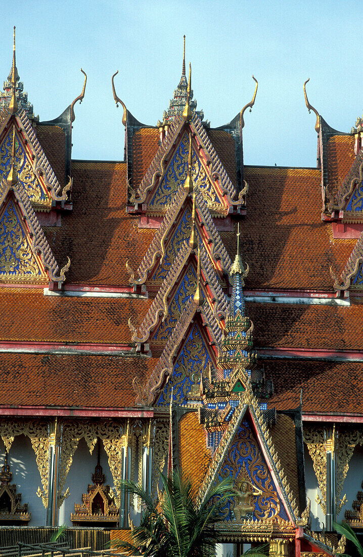 Roof of Wat Wang Wiwekaram, Sangkhlaburi, Kanchanaburi Thailand