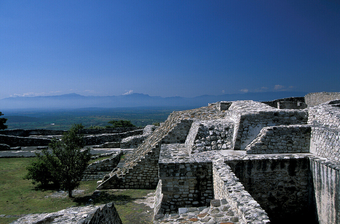 Ruins of a temple in the sunlight, Xochicalco, Morelos Mexico, America