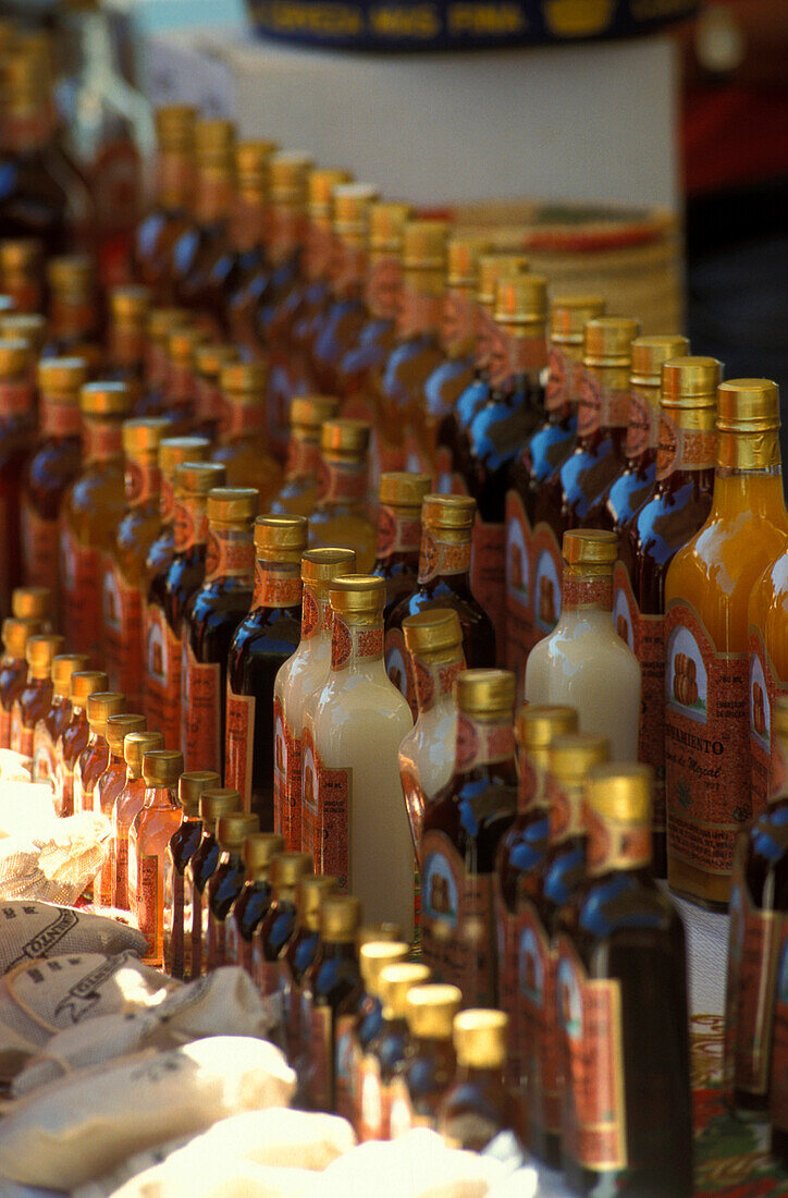 Mezcalstand, Markt in Tlacolula, Mexico