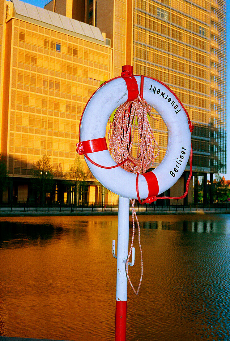 Life belt, Daimler-Chrysler Building, Potsdamer Platz, Berlin, Germany