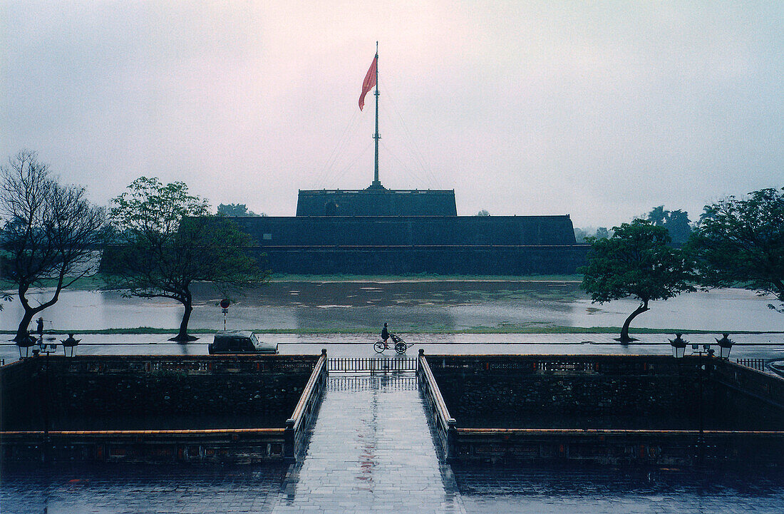 Citadel in Hue with flag, Hue, Vietnam