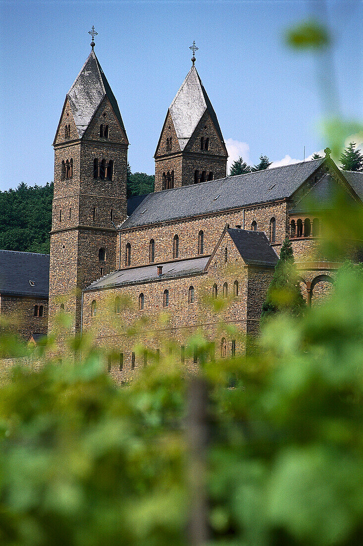 Abbey St. Hildegard in idyllic landscape, Rudesheim, Rheingau, Hesse, Germany, Europe