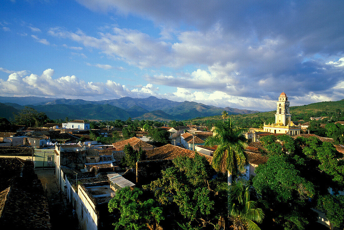 View of Trinidad with the Santísima Trinidad Cathedral in the background, Cuba, Caribbean
