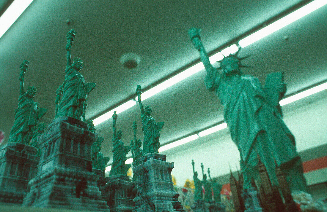 Statue of liberty as a souvenir in a souvenir shop, New York City, New York, USA