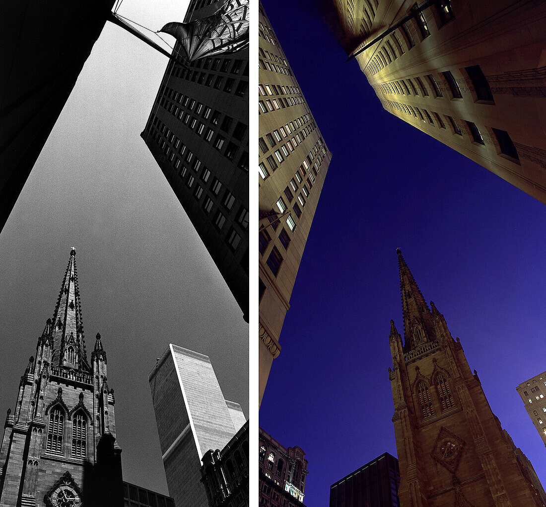 Wall Street, before and after, USA New York City, before and after the destruction of the World Trade Center WTC, , Images of a City Buch, S. 36/37