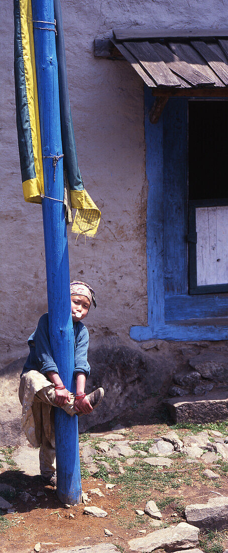 Child, Namche Bazar, Everest region Nepal, Asia