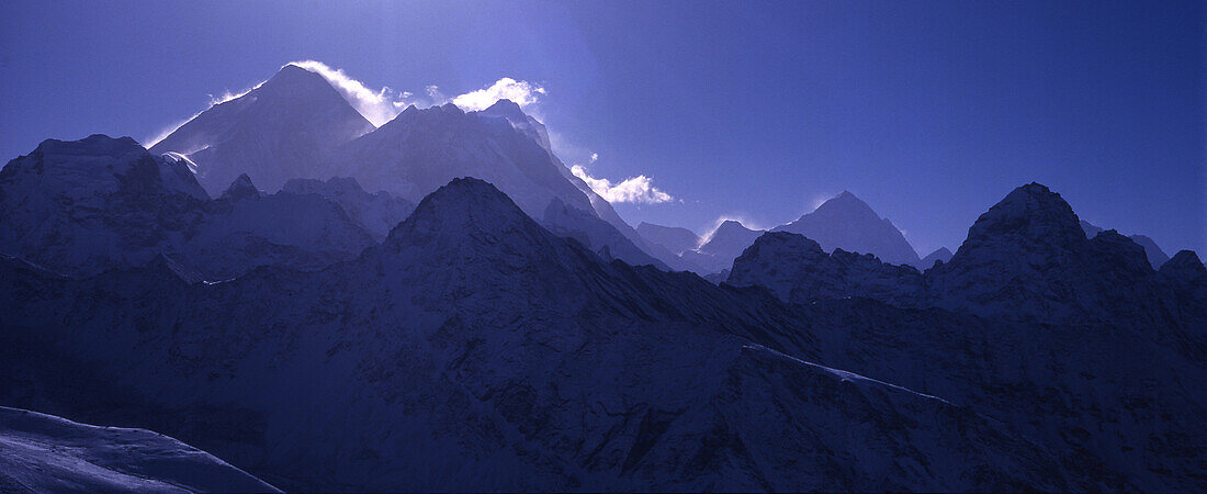 Mount Everest, Nuptse, Lhotse, Makalu, Everest region Nepal, Asia