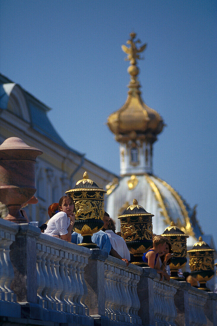 Terrace, Grand Palace, Peterhof St. Petersburg, Russia