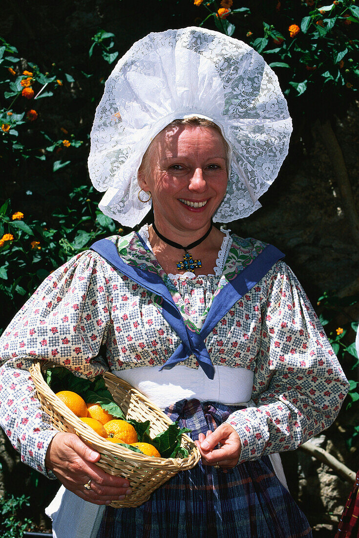 Provencialial traditional clothes, Bormes-les-Mimosas, Provence, France