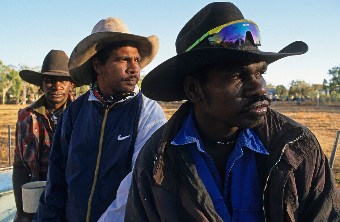 Aboriginal stockmen, Gibb River Station, Kimberle, Australien, West Australien, WA, Outback, North-West, Kimberley, portrait of Aboriginal stockmen on Gibb River Station