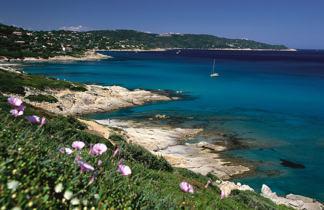 Beach and coastal landscape at Plage de l´Escale, Cote d´Azur, Provence, France