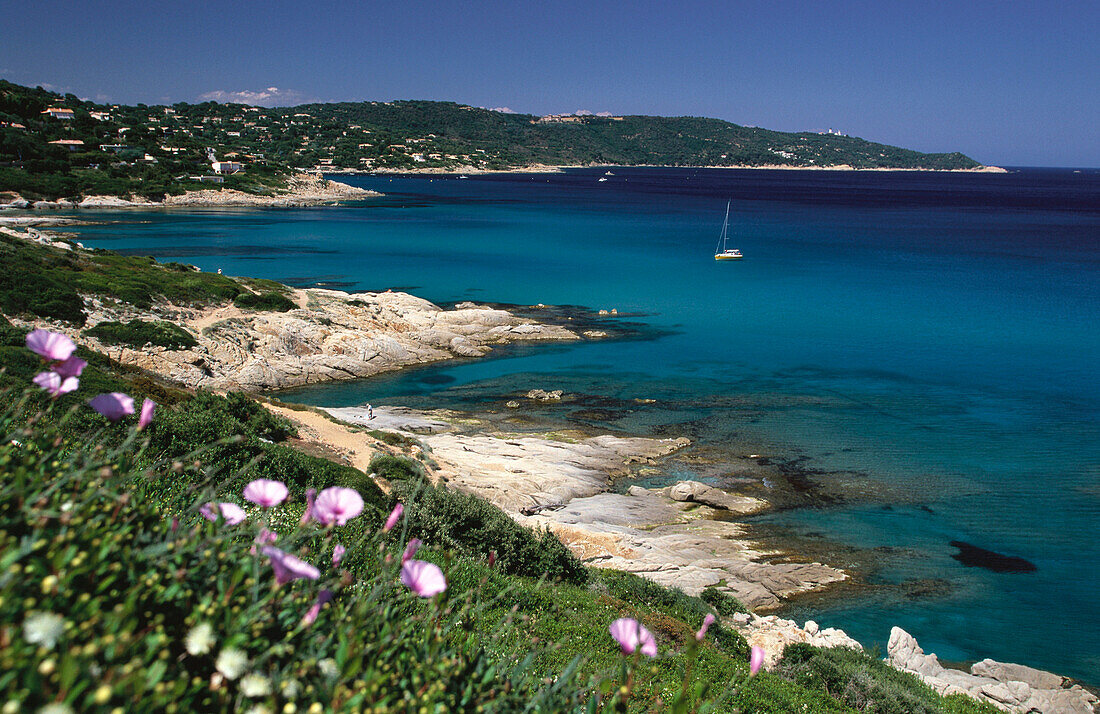 Strand und Küstenlandschaft bei Plage de l´Escale, Côte d´Azur, Mittelmeer Provence, Frankreich