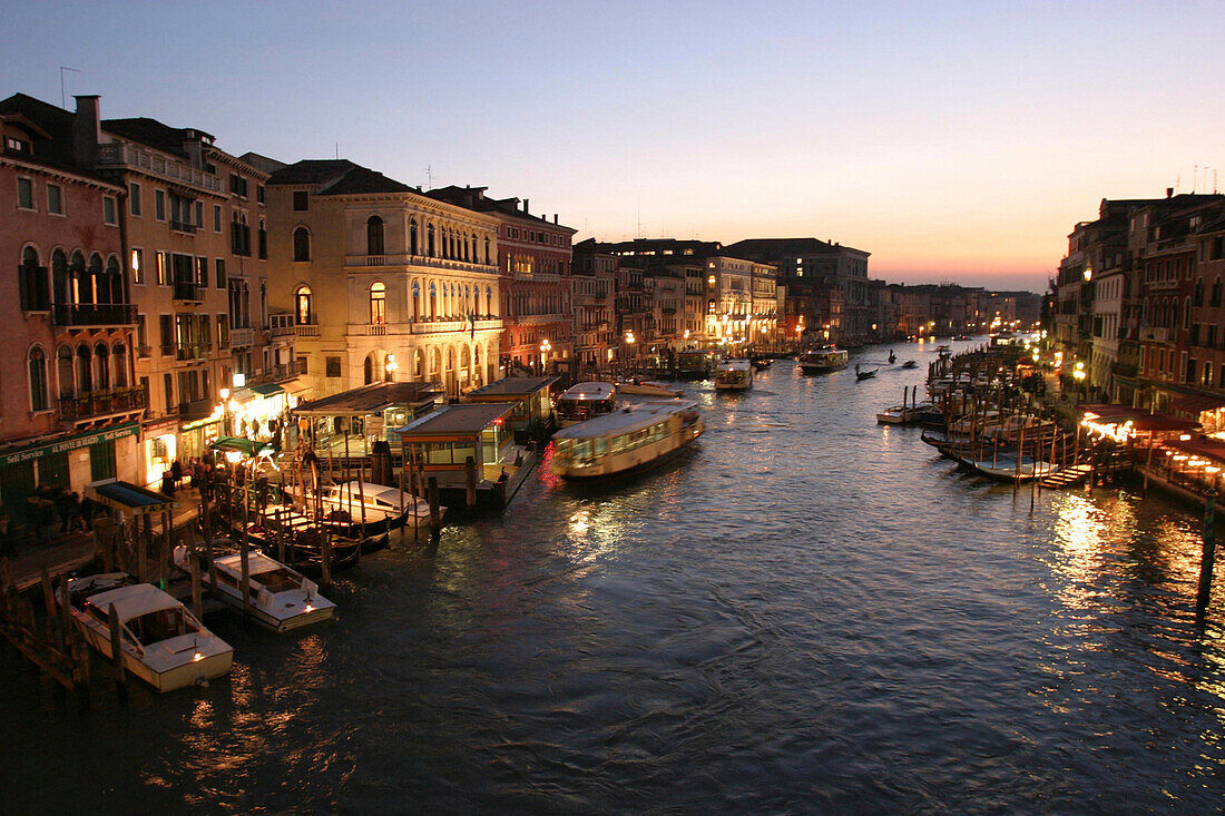 Canale Grande seen from Rialto Bridge, San Marco on the left, San Polo on the right Venice, Italy