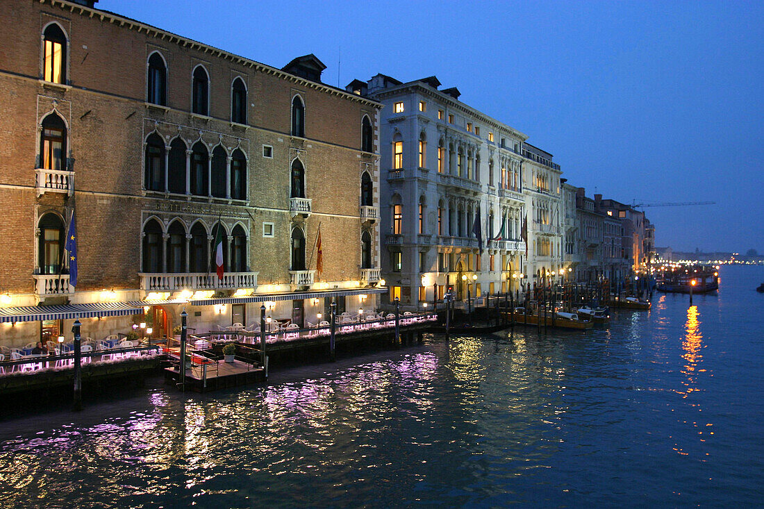 Hotel Gritti Palace at the Canale Grande in the evening, Venice, Italy