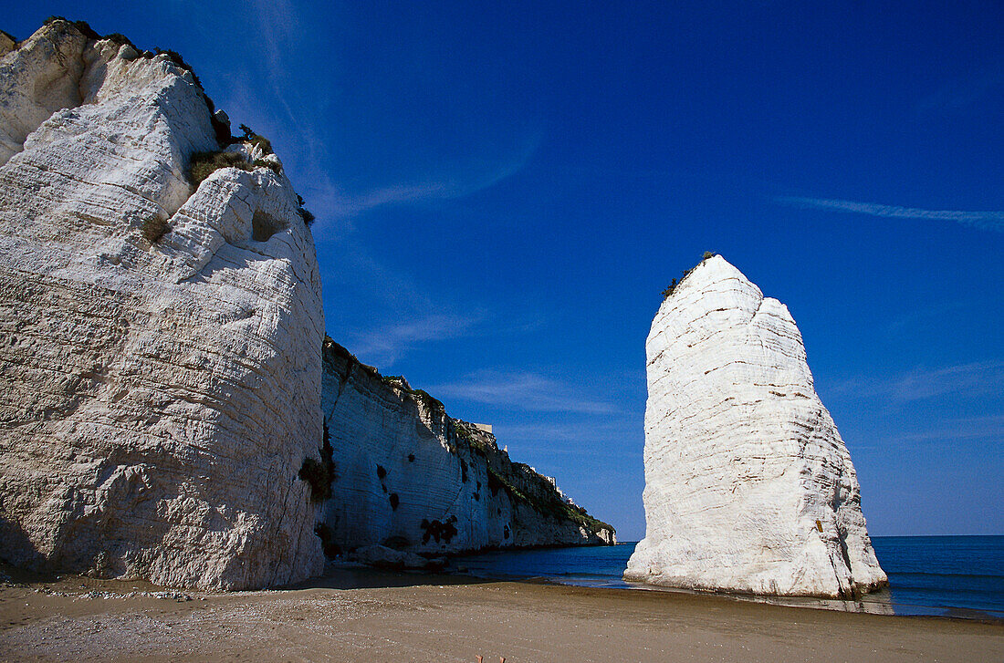 Chalk Cliff, Beach, Vieste, Apulia Italy