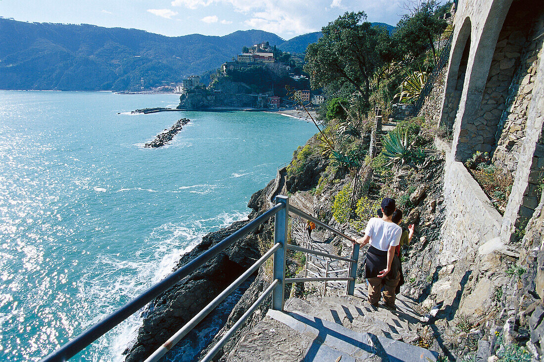 Coastal path to Monterosso, Cinque Terre Liguria, Italy