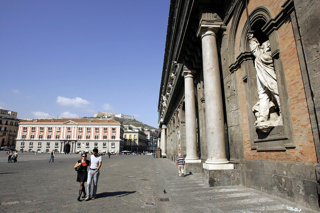 Piazza del Plebiscito, Palazzo Reale, Napoli, Neapel, Piazza del Plebiscito mit Palazzo Reale