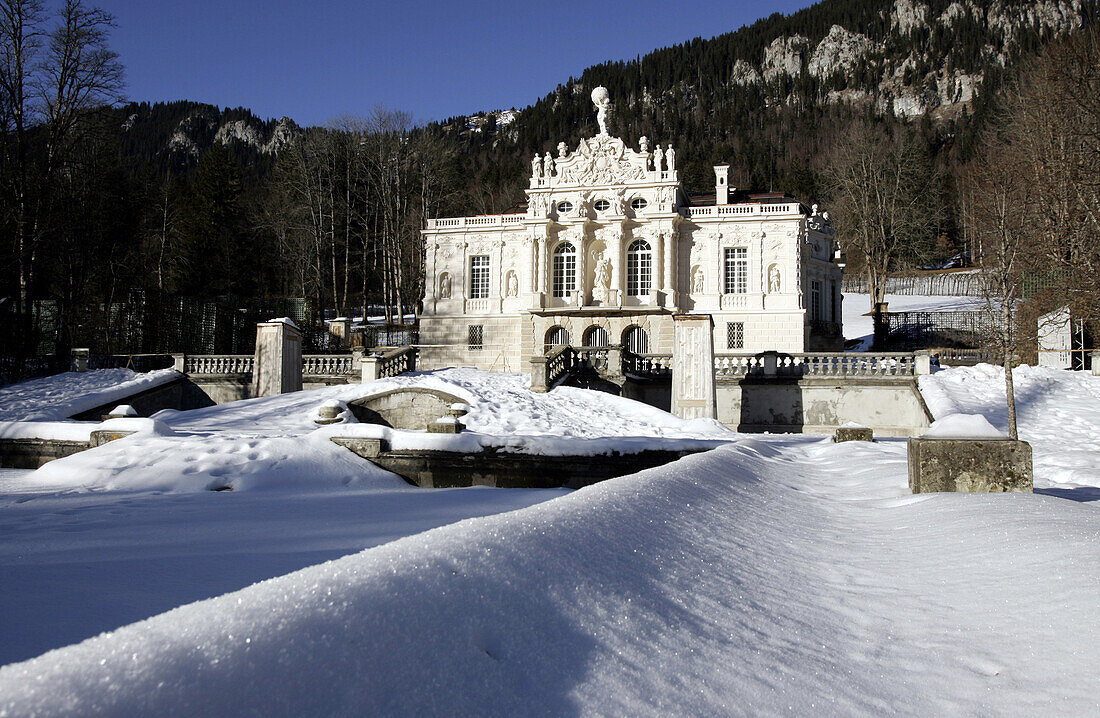 Linderhof palace, Ettal, near Oberammergau, Bavaria, Germany