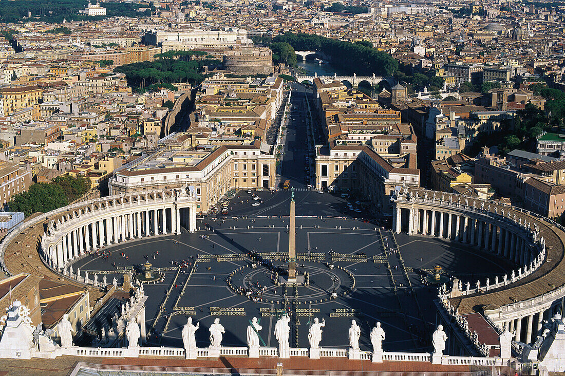 Blick auf den Petersplatz, Vatikan, Rom, Italien, Europa