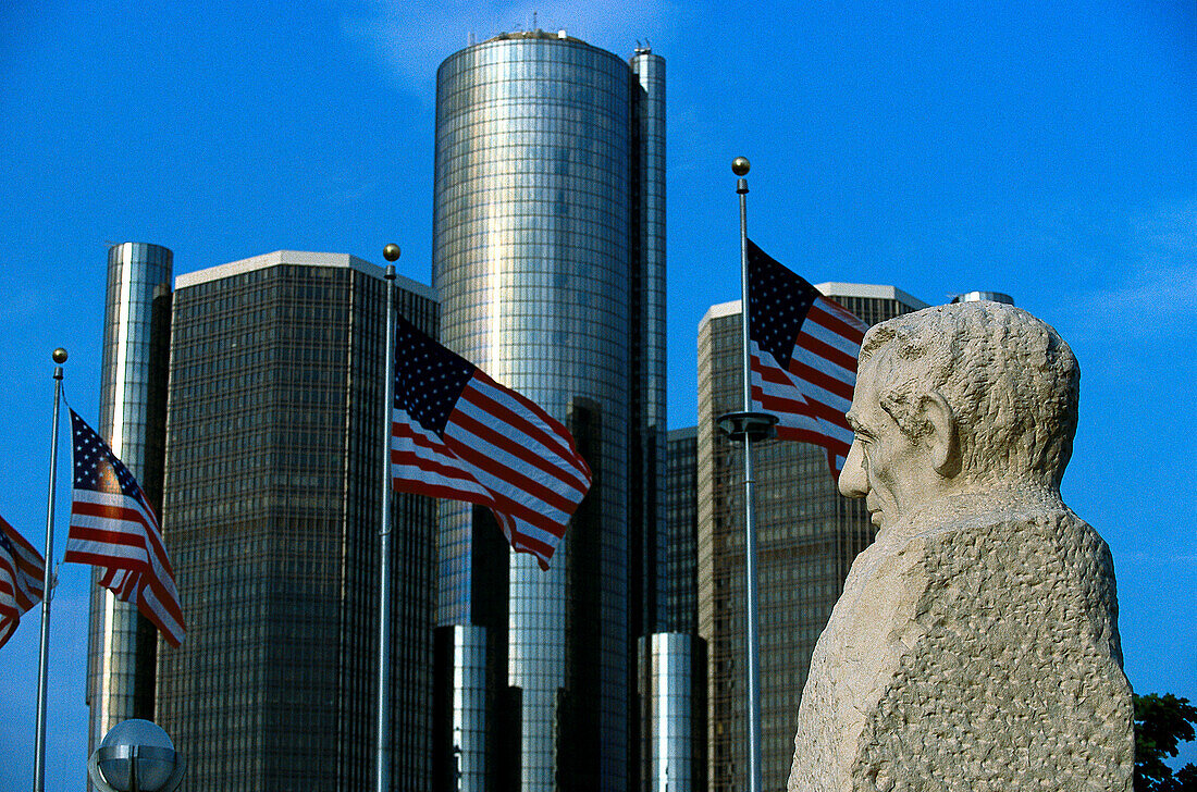 Skyline, Detroit, Michigan, USA