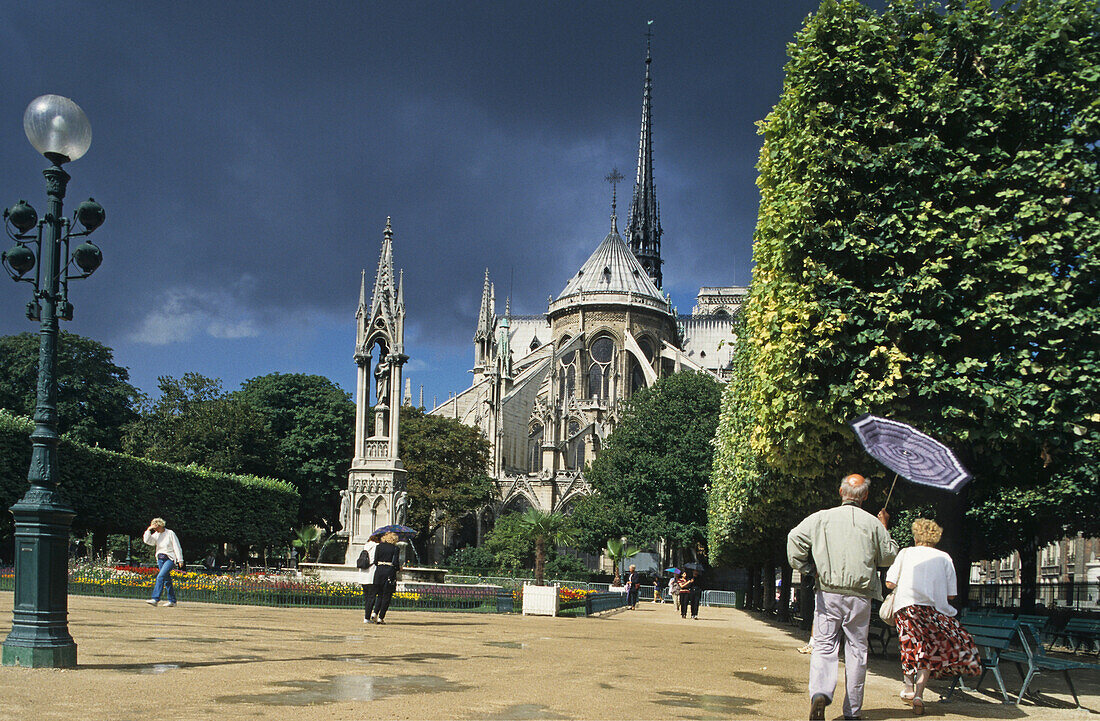 square in front of Notre Dame, Paris, France