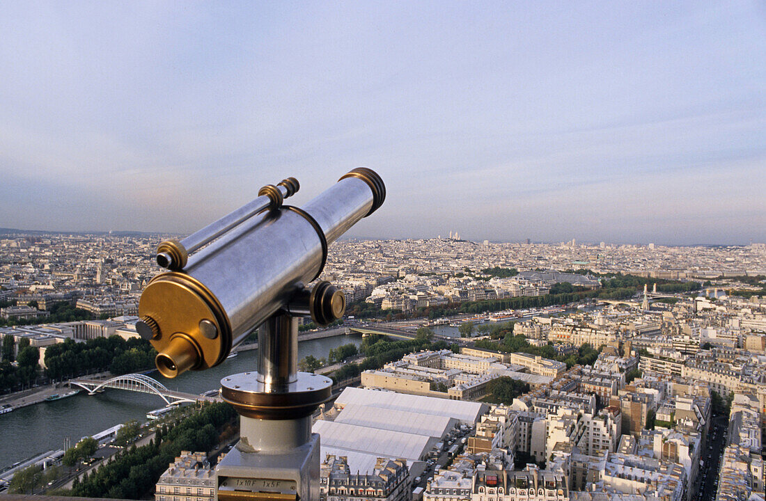 telescope, view from the Eiffel Tower, Paris, France