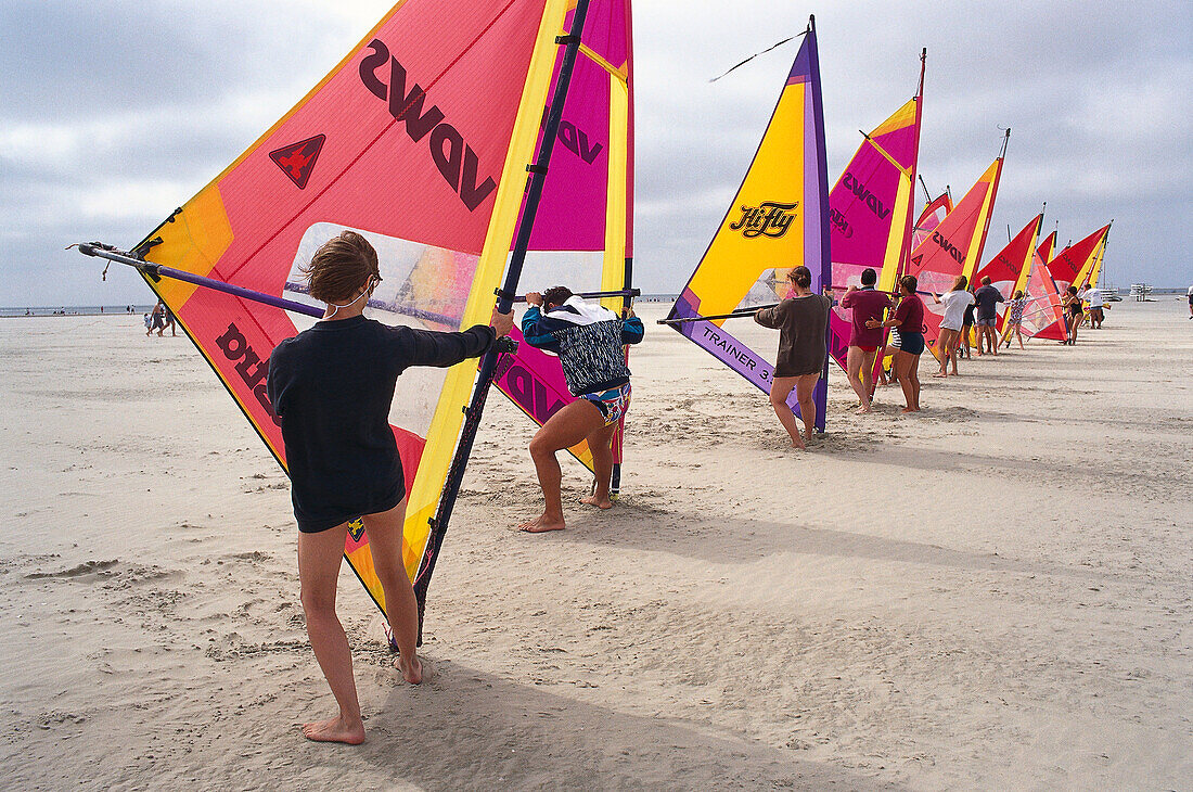 Windsurfing, Training Course, Borkum, North Sea, Lower Saxony, Germany