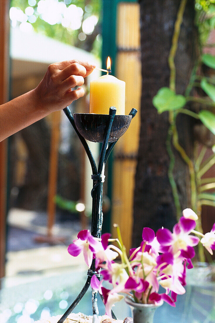 Candle light, Hotel Banyan Tree Spa, Vabbinfaru, Maldives