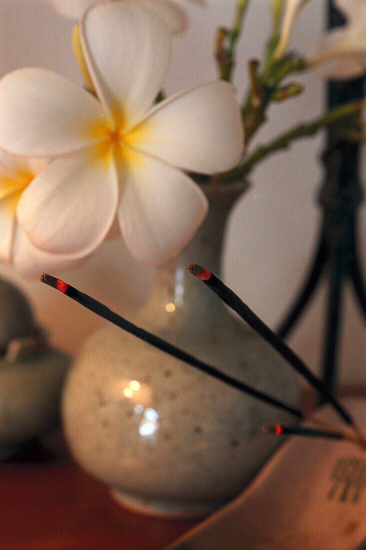 Incense Sticks, Frangipani, Monoi, Hotel Banyan Tree Spa Vabbinfaru, Maledive Island